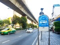 Bus stop in Thailand on Sukhumvit Road in the heart of Ekamai.